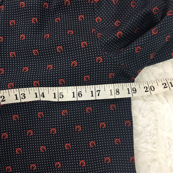 Ann Taylor Navy Horseshoe Print Tunic Small - Picture 3 of 7